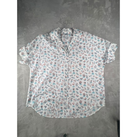 Duluth Trading Co Other - Duluth Trading Co MenMedium White BBQ Flamingo Organic Cotton Short Sleeve Shirt